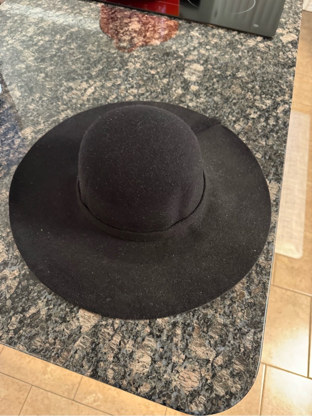 Madewell Black Wide-Brim Felt Floppy Hat